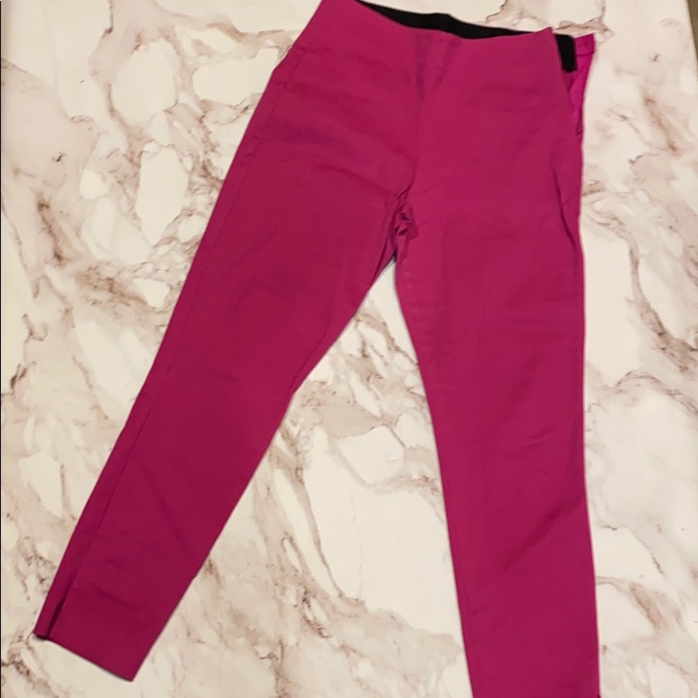 Fuchsia side zip skinny pants